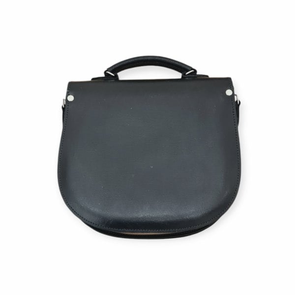 Zatchels Handmade Tannery Leather Saddle Bag - Black