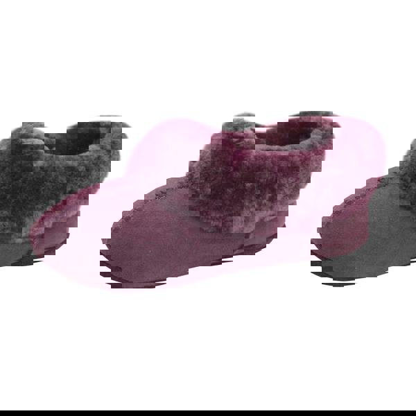 Eastern Counties Leather Womens Full Sheepskin Turn Slippers - Plum