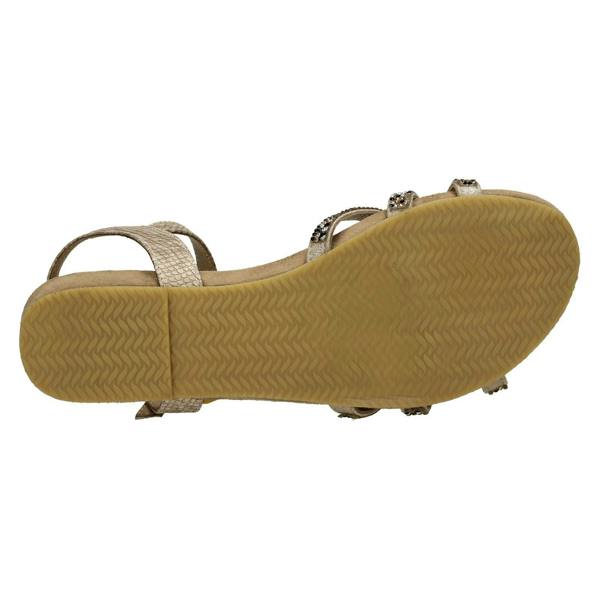 Savannah Ladies Leather Collection Flat Diamante Sandals