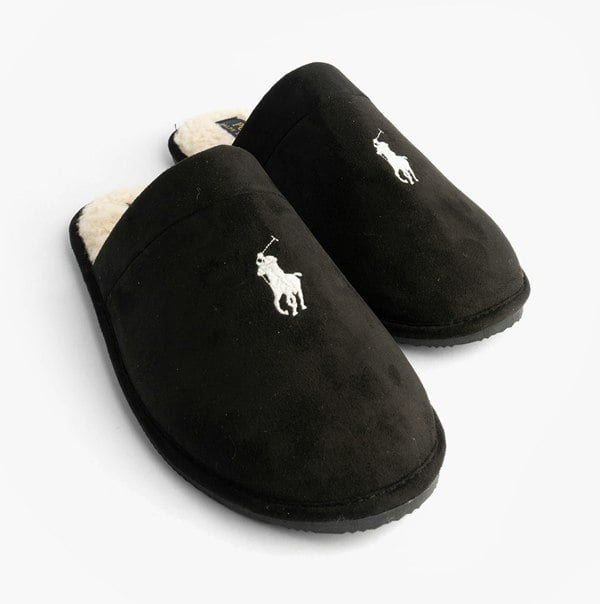 Polo Ralph Lauren KLARENCE Mens Mule Slippers Blackwatch/Cream