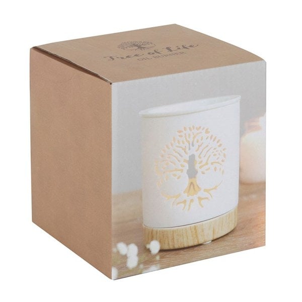 Serano White Tree of Life Cut Out Oil Burner