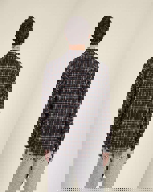 Larsson & Co Navy Check Jersey Casual Overshirt