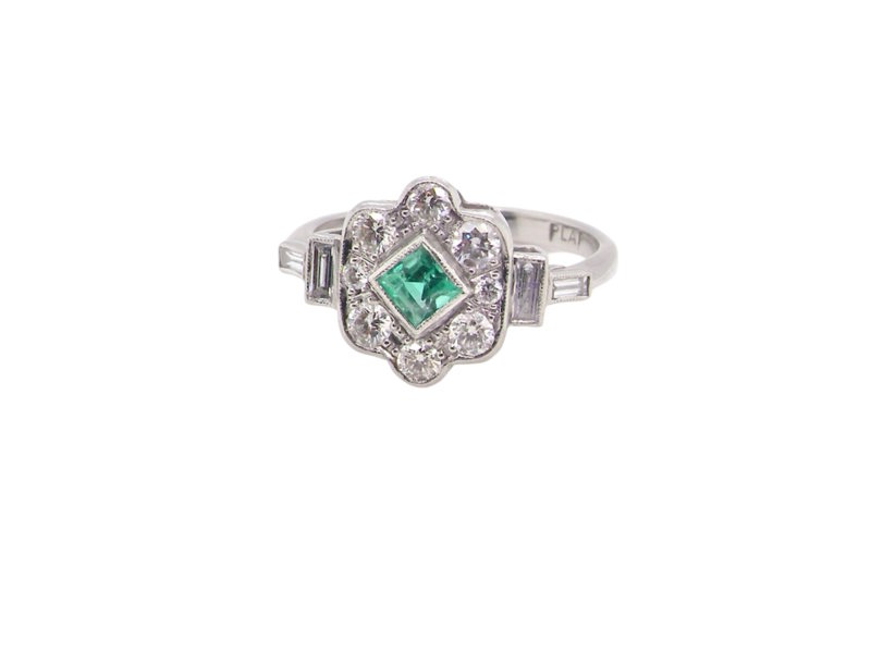 An Art Deco style Emerald and Diamond ring