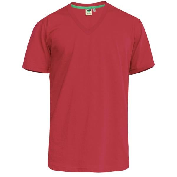 Duke Mens D555 Signature 2 V Neck T-Shirt - Red - 