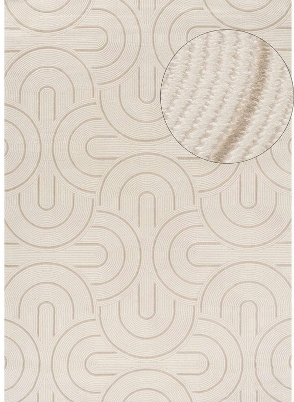 Living Room rug, beige-cream colours, geometric, practicality in mind, the rug is anti-allergic.