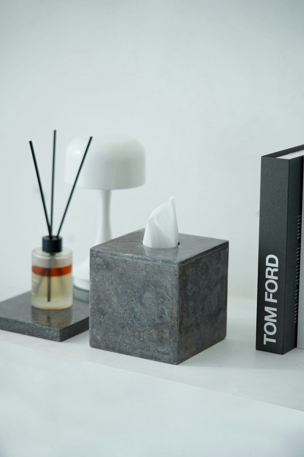 Marble square tissue holder styled genuine stone bathroom