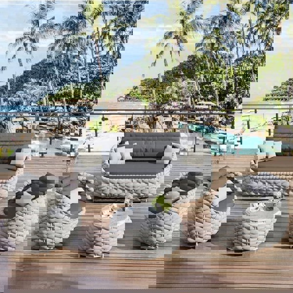 Marbella Textilene Rope Woven Outdoor Sofa Set, Grey-Weilai Concept-Weilai Concept
