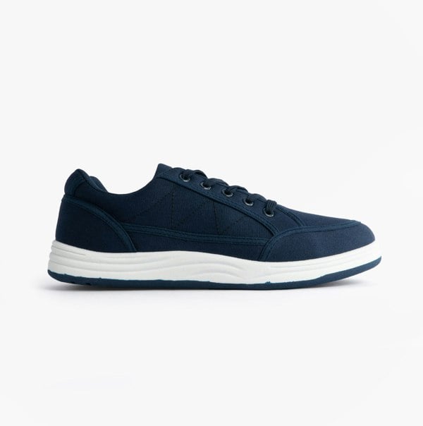 DEK CHARLIE Mens Canvas 5 Eyelet Leisure Trainers Navy