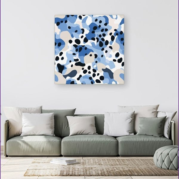 Warren Reed Blue Camouflage Pattern Canvas