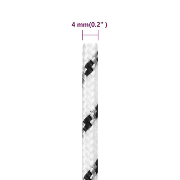 Berkfield Braided Boat Rope White 4 mmx50 m Polyester