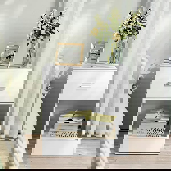 Comfy Living High Gloss Bedroom Furniture 3 Piece Trio Set Wardrobe Chest Bedside