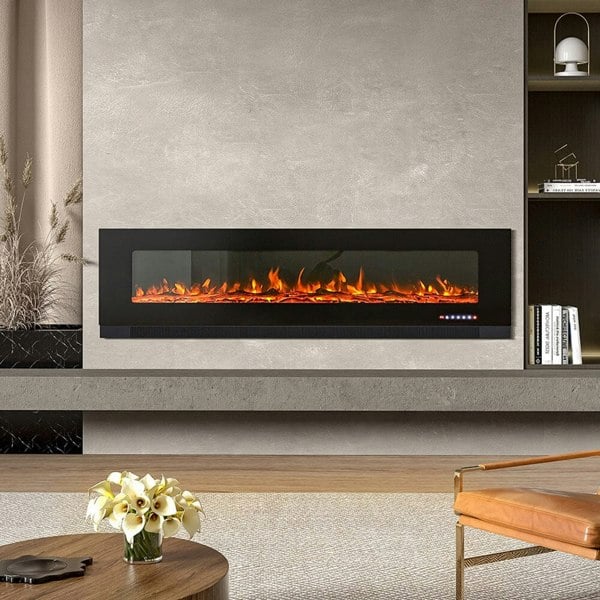 72 inch Wall Mounted Electric Fireplaces With Remote Control 9 Flame Colours Heater Wall Mounted Fireplaces Living and Home