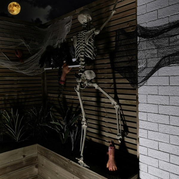 Samuel Alexander 5ft (150cm) Posable Full Body Halloween LED Skeleton Decoration with Movable Joints and LED Eyes