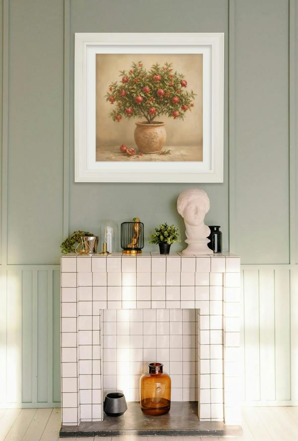 Exceptional Art The Pomegranate Tree - Cream Hurstwood Square Frame