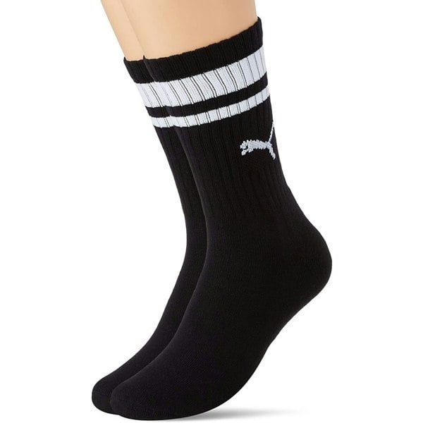 Puma Unisex Adult Heritage Stripe Crew Socks (Pack of 2) - Black/White