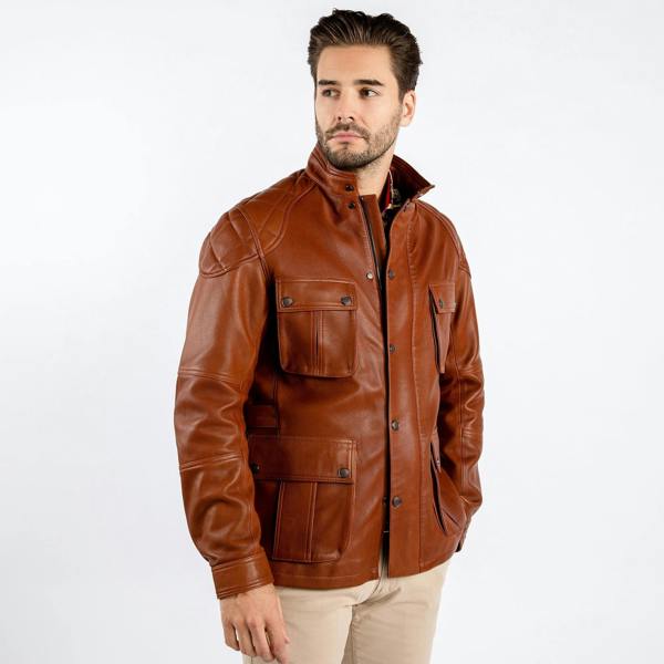 The Expedition Leather Utility Jacket - Premium Men's Patterned Shirt by Claudio Lugli | Bold Design, Tailored Fit, Best Printed Shirts