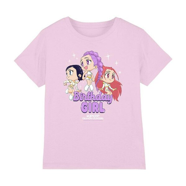 K-Pop Demon Hunters Childrens/Kids Birthday Girl Huntr/X Group T-Shirt - Pink