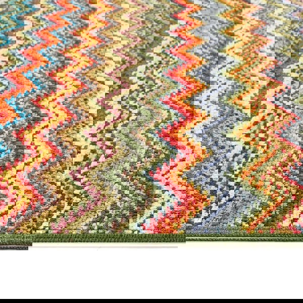 The Rugs Candy Multi Green Stylish Patterned Mat |Quality UK
