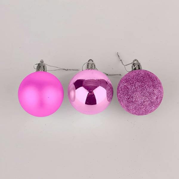 Pale Pink Shatterproof Christmas Baubles in 12 or 24 Pack Sizes, 5cm Tree Decorations image 4