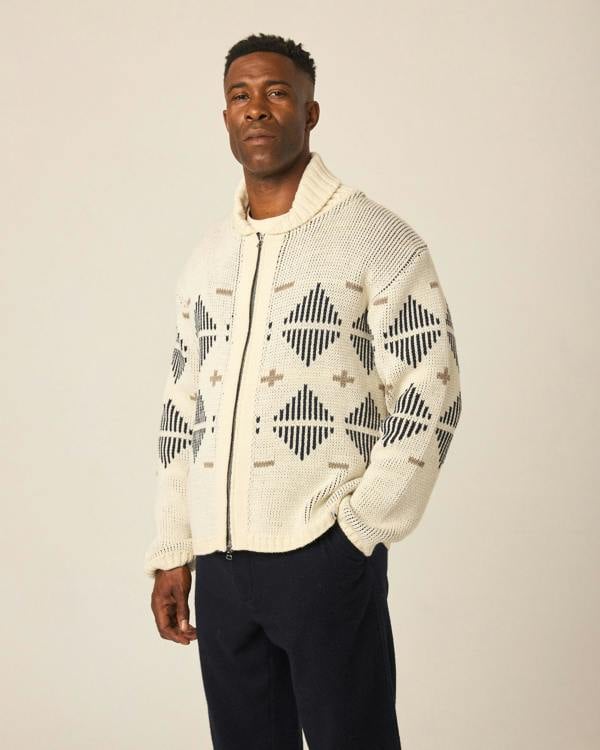 Peregrine Mountain Zip Cardigan - Cream