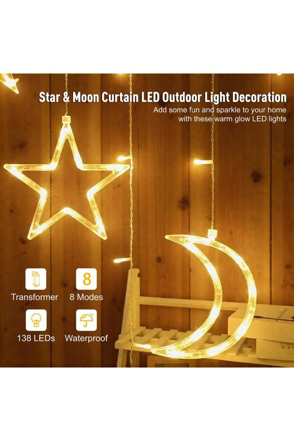 Groundlevel Indoor / Outdoor Star and Moon LED Curtain Lights