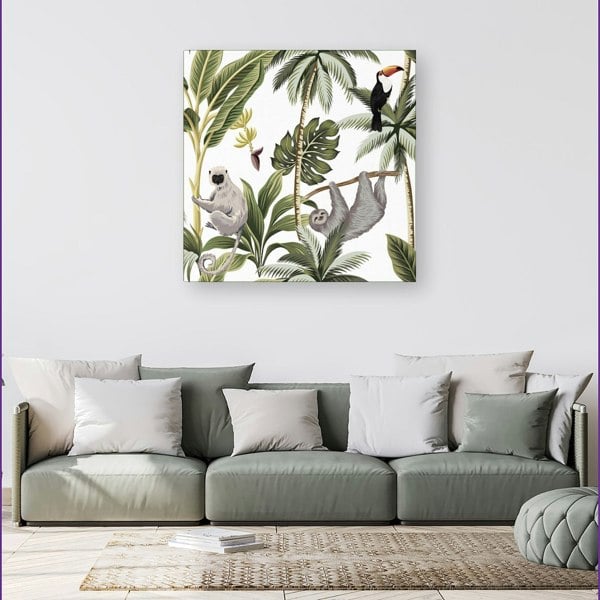 Warren Reed Tropical Sloths Canvas