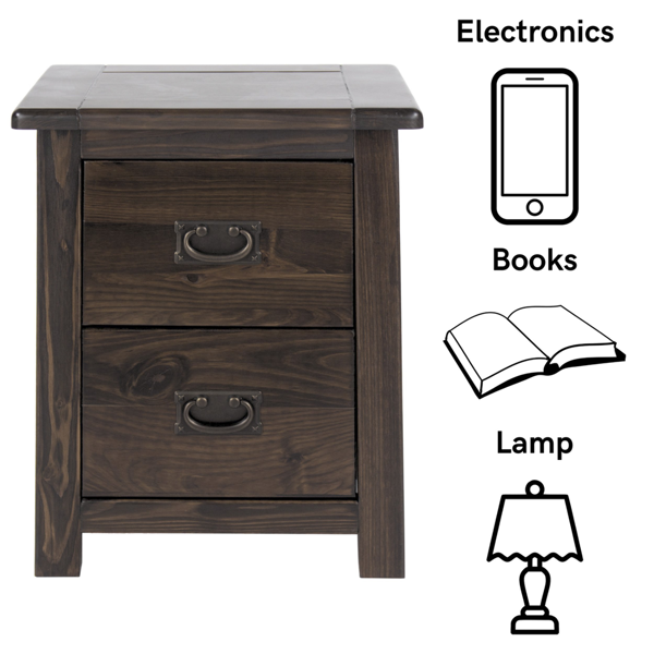Core Products Boston 2-Drawer Petite Bedside Cabinet