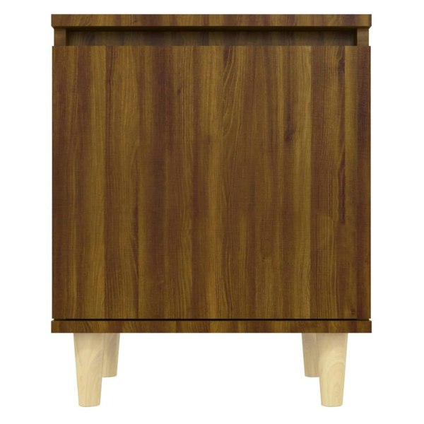 Berkfield Bed Cabinets with Solid Wood Legs 2 pcs Brown Oak 40x30x50 cm