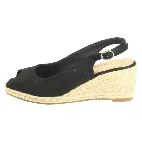Anne Michelle Ladies Anne Michelle Microfibre Wedge Heel Squared Toe Sandals F2306
