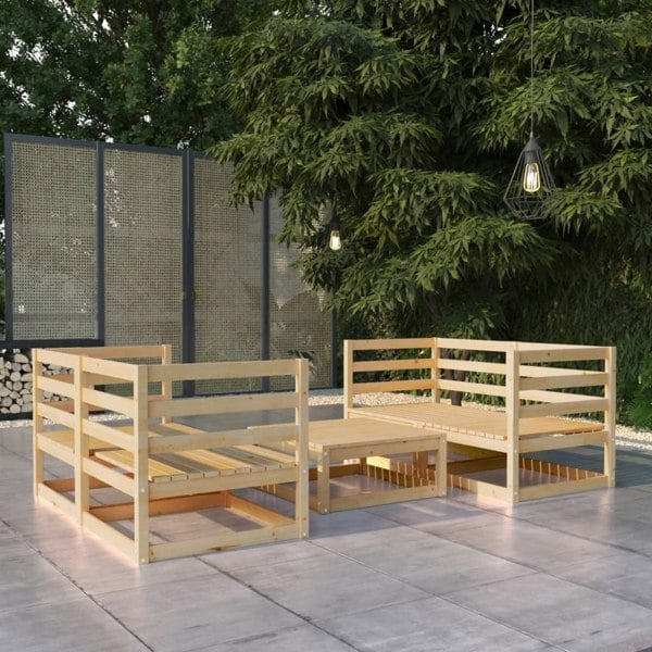 Berkfield 5 Piece Garden Lounge Set Solid Pinewood