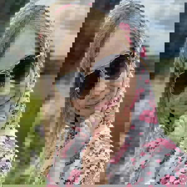 Polaroid Kids Sunglasses PLD 8015/N J5G AI Gold Grey Pink Mirror Polarized