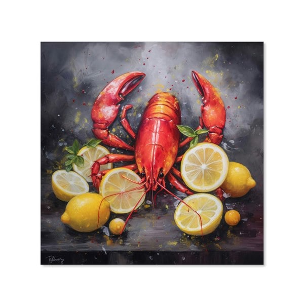 Warren Reed - Designer Lobster And Lemons Kitchen Splashback