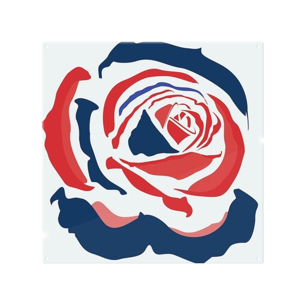 Benjamin Tate Design Red & Blue Rose Print Splash Back