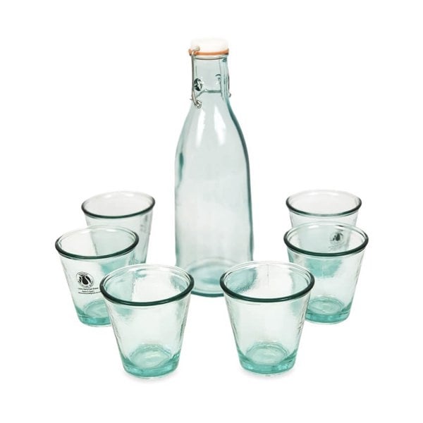 Verano Spanish Ceramics Classic Bottle & 6 Tumblers 1 L - 27cmH & 250ml