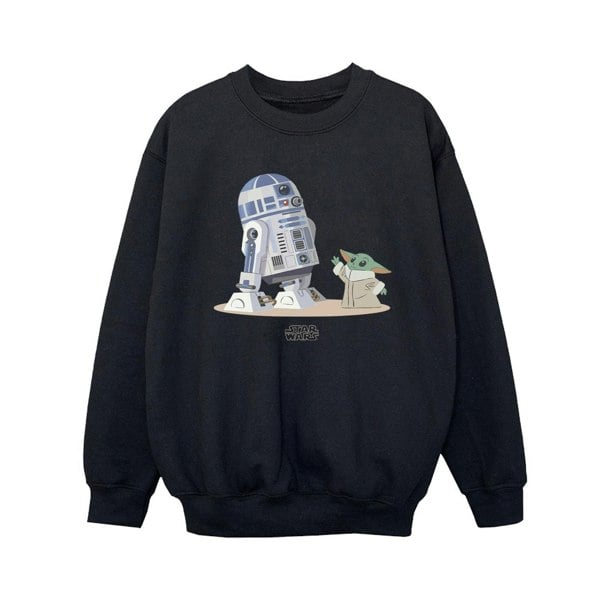 Star Wars Boys The Mandalorian R2D2 And Grogu Sweatshirt - Black