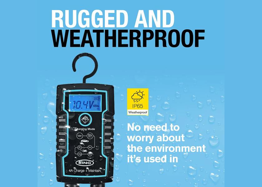 Ring Automotive 4A Smart Charger and Battery Maintainer Perfect for mowers, motorcycles and cars 6/12V