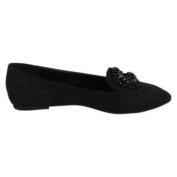 Spot On Ladies Spot On Beaded Ballerina Shoes F80548