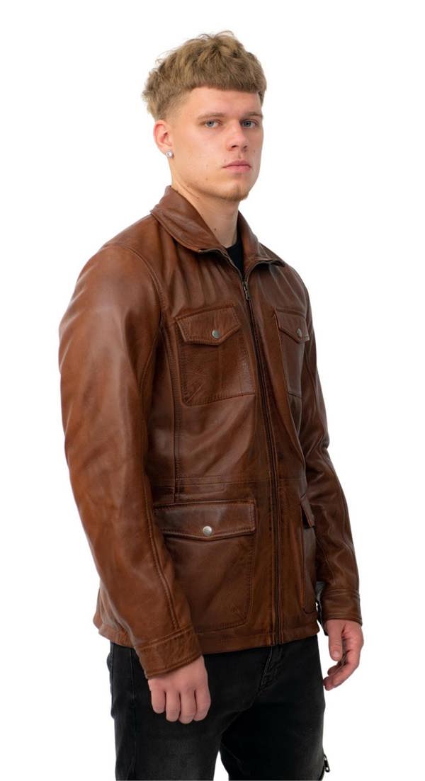 Infinity Leather Mens Timber Safari Coat-Santa Cruz
