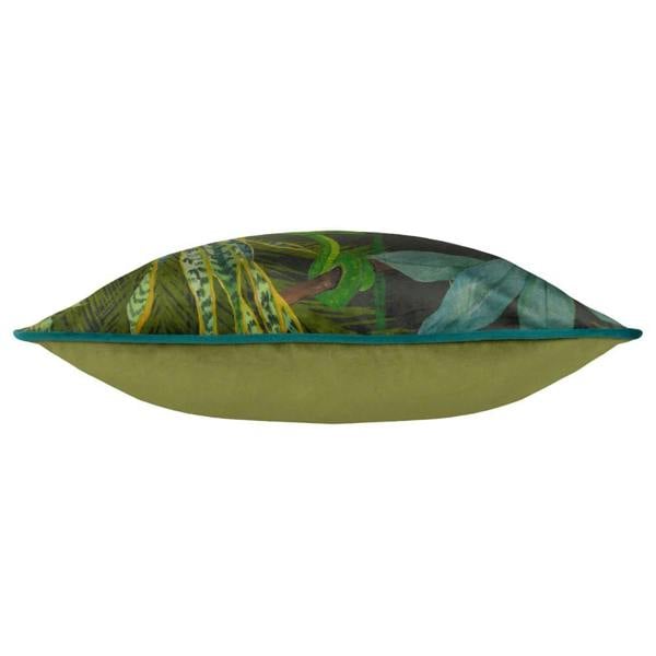 Wylder Aranya Contrast Piping Velvet Jungle Cushion Cover - Jungle Green - 