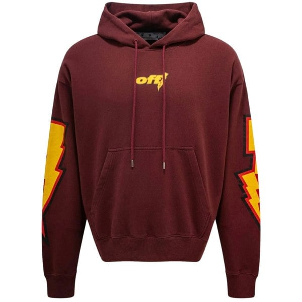 Off-White Off White Thunder Stable Skate Fit Hoodie - Burgundy