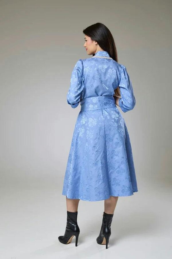 Lioness by TF Sky Blue Petals Sleeved Dress