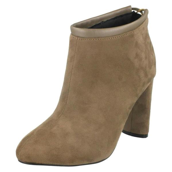 Spot On Ladies Spot On Back Tie Ankle Boots