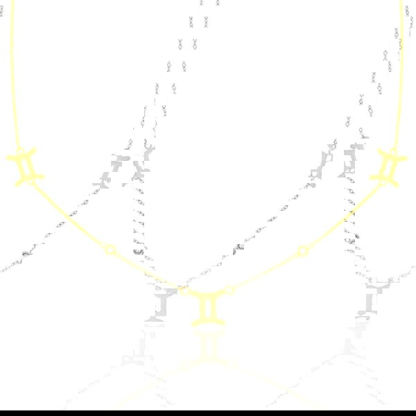 Say It With Gemini Necklace with CZ Stones - Yellow Gold Plated