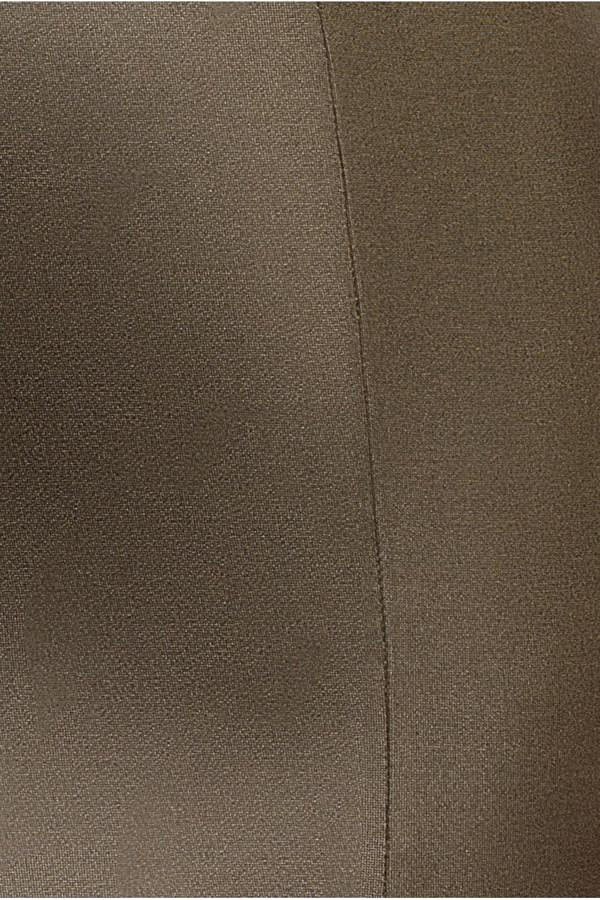 Faux Leather Cut Out Maxi Dress - Khaki DR3725