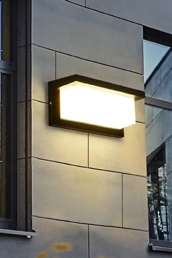 Living and Home Outdoor IP65 Waterproof Rectangular Wall LED Light