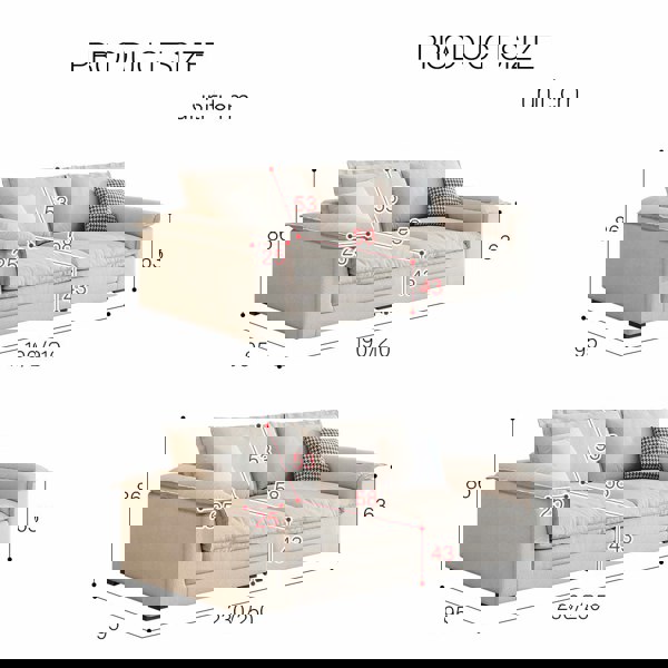 Rit Concept Aiden Sailboat Two Seater, Three Seater Four Seater  Sofa, Suede