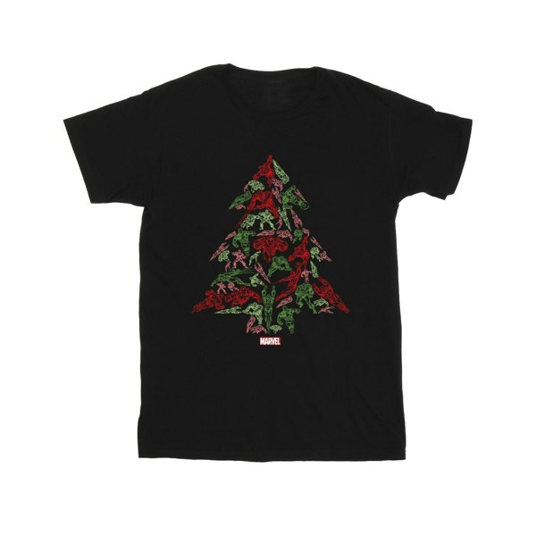 Marvel Boys Avengers Christmas Tree T-Shirt - Black