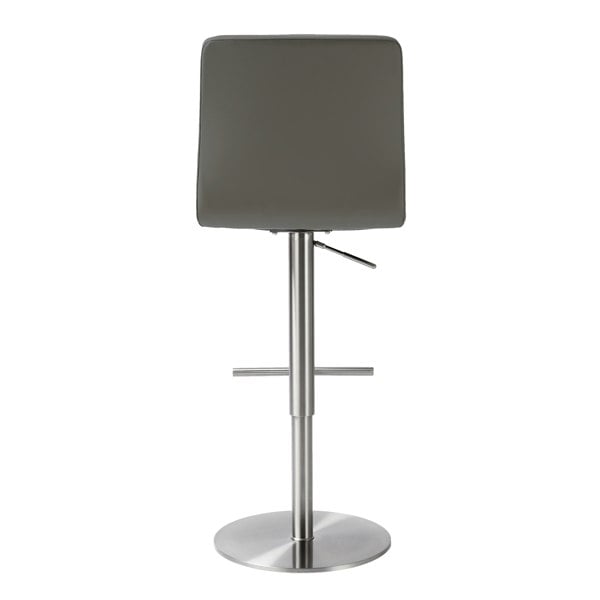 Furniture Edit Paddy Dark Grey Vegan Leather on Silver Adjustable Stool