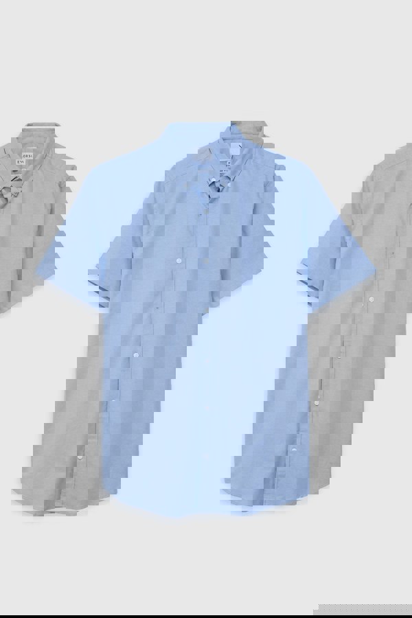 ENORSIA Mens Solid Short Sleeve Shirt