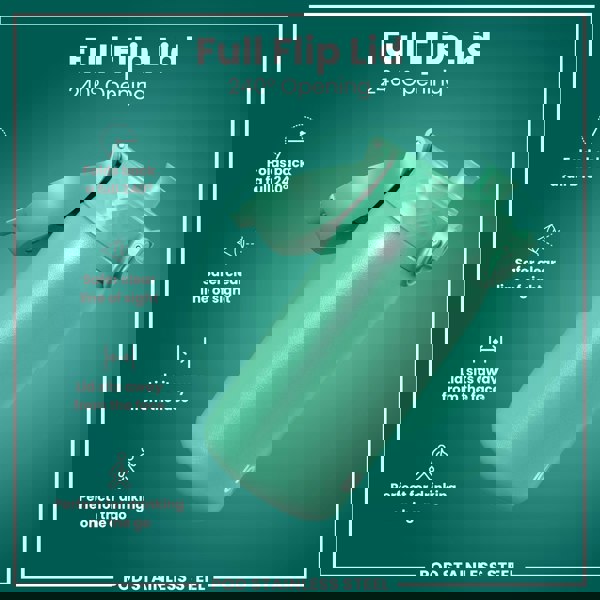 ION8 Leak Proof Kids Water Bottle, Stainless Steel, Teal, 400ml (13oz)